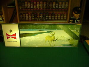 Vintage Budweiser lighted Bar Advertising Sign (large, deer picture)