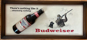 VTG 2006 BUDWEISER BEER SIGN  Duck Hunter w Retriever Dog 31.5”X14” 3D Bottle