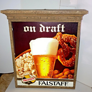 Falstaff St Louis 60s Vtg Lighted Beer Bar Sign Pretzels Peanuts Popcorn Glass