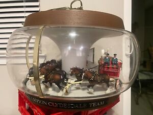 Vintage Budweiser World Champion Clydesdale Team Globe Bar Light