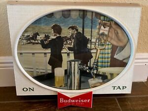 New ListingRare1959 Budweiser On Tap Lighted Sign Horse Racing