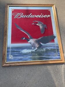 Budweiser Canadian Geese Bar Beer Drink Tap Mirror Busch Hunting Sports Man Cave