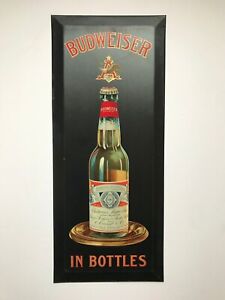 Pre Prohibition ‘Budweiser in Bottles’ Sign, American Art Works, Tin