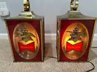 Pair of 1968 Budweiser 003-201-68 Beer Advertising Hanging Light Lantern Sconce