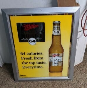 MGD 64 calories Beer Mirror Sign - bud light Nascar budweiser coors miller lite