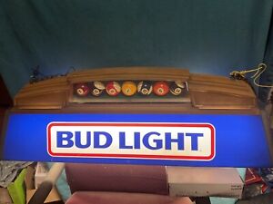 Vintage 1983 Budweiser Bud Light Beer Pool Billiards Table Light Cue Budwieser