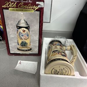 Anheuser Busch 20th Century In Review Series Stein 1940-1959 With Box & COA