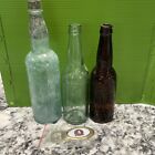 Empty Budweiser Beer Glass Bottles Conrad Anheuser Busch Lot Of 3 Old 1877