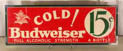 BUDWEISER •EARLY POST REPEAL• BEER SIGN ANHEUSER-BUSCH ST. LOUIS MISSOURI BUD AB