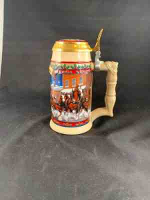 Anheuser Busch “Rare” Budweiser 2003 Old Towne Holiday Golden Lidded Stein 9/12