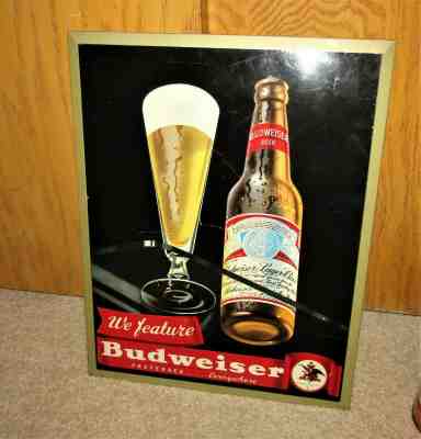 1930's BUDWEISER LAGER beer TOC sign ST. LOUIS