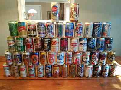 Beer Can Lot of 52 Budweiser Miller Micelob Ice Light Specialty etc.