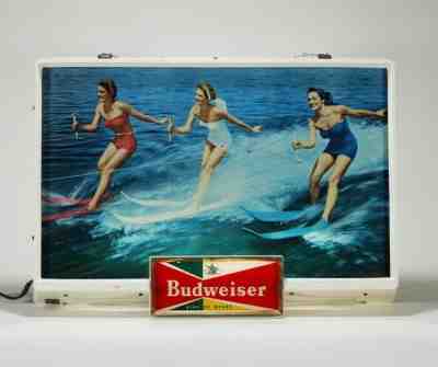 Anheuser Busch Brewing St. Louis MO Lighted Sign Ladies Water Ski Price Lighted