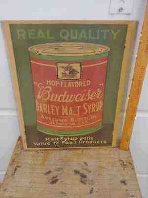 1928 BUDWEISER BARLEY MALT SYRUP FULL COLOR AMERICAN WEEKLY AD W/ CAN-20x16!!2