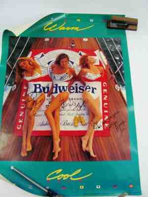 Budweiser Autographed 1988 Swimsuit Models Ad Poster 27