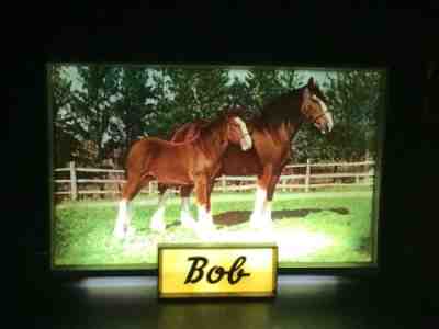 Anheuser-Busch Budweiser Bob Illuminated Sign Lamp Clydesdale Horses MCM Bar