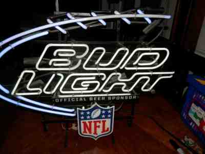 BUD LIGHT BEER NFL FOOTBALL NEON LIGHT UP SIGN Daytona Beach Bar Display