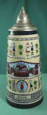 BUDWEISER BUSCH GARDENS FESTHAUS LIDDED STEIN #62 THEWALT GERMANY