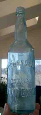 VTG ORIGINAL C. CONRAD & CO. U.S. PATENT NO. 6376 BUDWEISER GLASS BEER BOTTLE