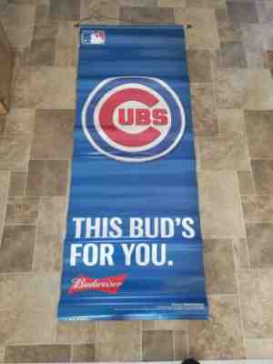 (L@@K) chicago cubs giant banner Wrigley field baseball Budweiser beer bar sign