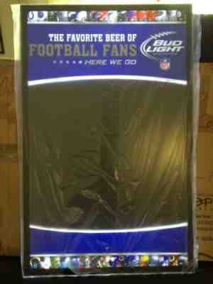 NEW BUD LIGHT NFL LED DRY ERASE MARKER MENU BOARD BEER SIGN FOOTBALL LIGHT UP