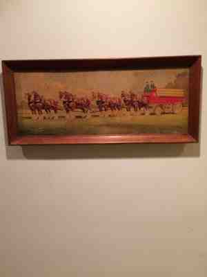 BUDWEISER FRAMED CHAMPION CLYDESDALE HORSES APPROX 27