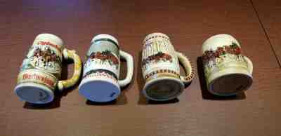 1980, 1981, 1982, 1983 Budweiser Holiday Beer Mugs Steins - The  First 4