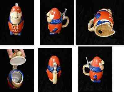 Bud Man Beer Stein Vintage Budweiser Ceramarte 1975 Vintage Lidded CS1