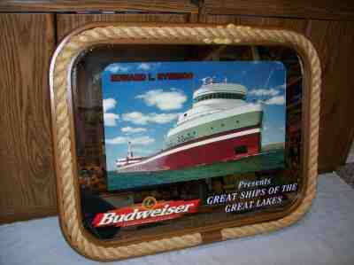 Budweiser Beer Great Ships Of The Great Lakes Edward L. Ryerson Mirror Sign