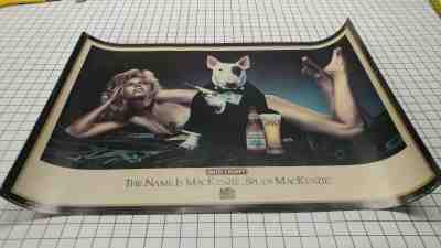 Rare 1988 The Name is Spuds MacKenzie Sexy Girl James Bond Budweiser Beer Poster