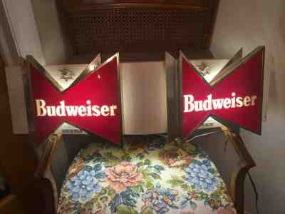 Vintage Budweiser King of Beers Bowtie Lighted Tavern Wall Sign 1958