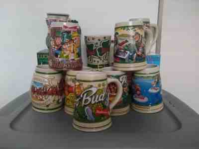 10 Budweiser St. Patrick's Day Steins - Bud Shamrock Tip o' hat/Luck 1991-2000