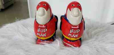 BUDWEISER BUD MAN Salt & Pepper Shakers Mint Vintage 