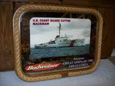 Budweiser Beer Great Ships Of The Great Lakes US Coast Guard Cutter Mirror Sign