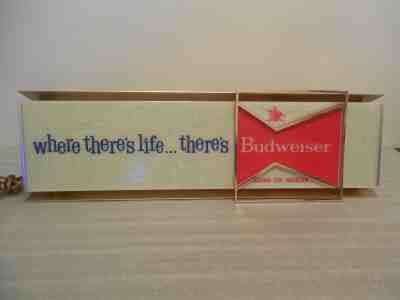 Vintage Budweiser Beer Lighted Beer Bar Sign 1962 