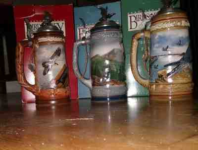 Anheuser Busch Budweiser Birds of Prey 3 Steins Osprey, Eagle, Falcon