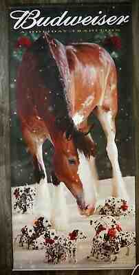 VINTAGE 2001 BUDWEISER CLYDESDALE DALMATION store display vinyl banner 70x32