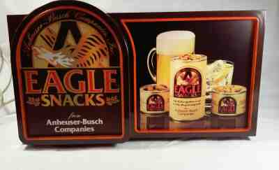 Vintage Anheuser-Busch Eagle Snacks Lighted Advertising Bar Beer Light Up  Sign