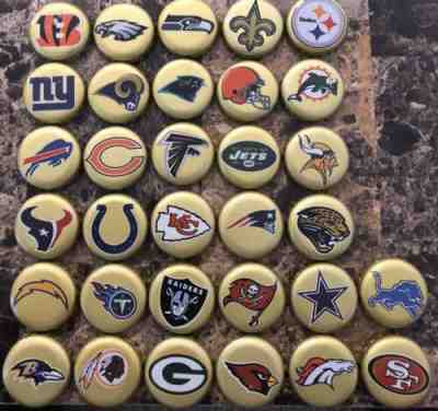 Budweiser NFL Team Logo Beer Bottle Cap Complete set