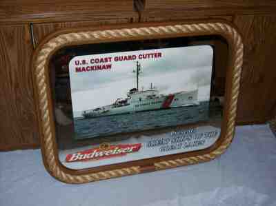 Budweiser Beer Great Ships Of The Great Lakes US Coast Guard Cutter Mirror Sign