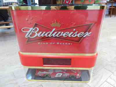 Budweiser Beer Racing #8 NASCAR Dale Earnhardt, Jr. Car Lighted Sign Clock 2007