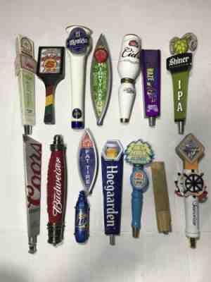 Beer Tap Handle Lot of 15 - Used As Is - Red Hook Coors Light Budweiser Shiner