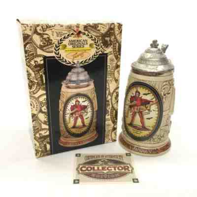 1998 Anheuser Busch Faust Lager Stein American Originals Series CS330 Box COA