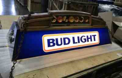 VINTAGE 1990  BUD LIGHT POOL TABLE LIGHT POOL BALLS MAN CAVE/ BAR ~NICE ~