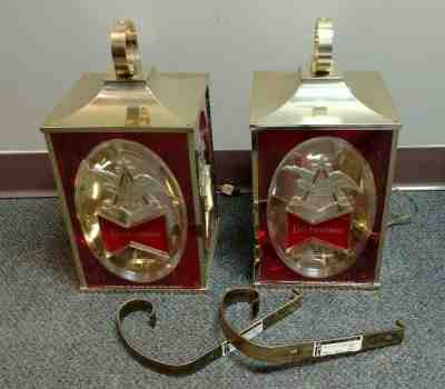 2 Vtg 1968 Budweiser King of Beers Lighted Sconce Sign / WORKS / orig. hardware