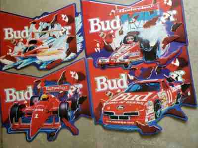 BUDWEISER 1991 Metal Racing signs, RARE; NASCAR, NHRA, INDY, 