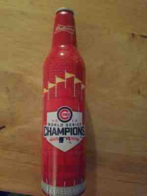 1 CHICAGO CUBS 2016 WORLD SERIES CHAMPIONS 502958 BUDWEISER ALUMINUM BEER BOTTLE