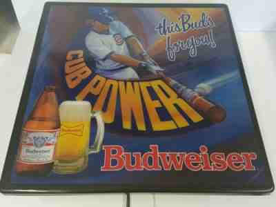 BUDWEISER BEER CHICAGO CUBS VINTAGE LIGHTED BAR SIGN