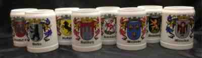 BUDWEISER ANHEUSER BUSCH CS16 CERAMARTE GERMAN CITIES STEINS SET MUG REAR HANDLE