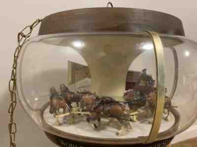 Budweiser Clydesdale Parade Rotating Carousel Light Lamp Beer Bar Vintage